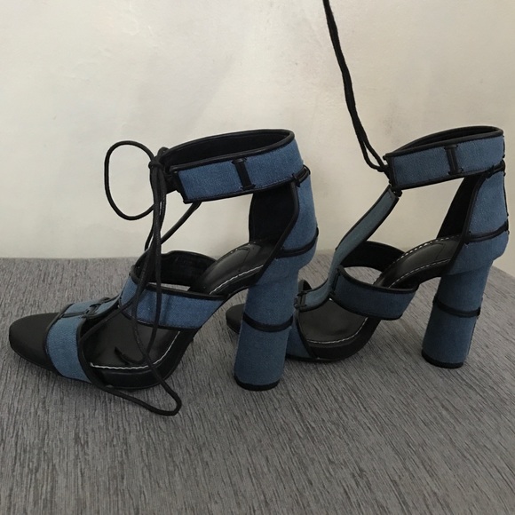 💯💥Stunning deal of Denim and leather lace up Sandals 👡 ⚡️☀️🤩💕 - Picture 3 of 4